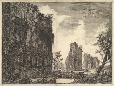Hadrianuksen huvila: Piazza Oro Piazza of Gold Näkymä Circonfen jäännöksille ..., n. 1776. tekijältä Giovanni Battista Piranesi