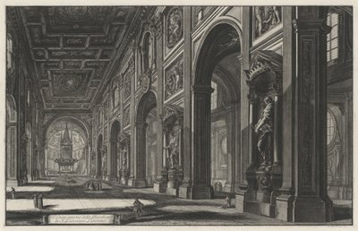 San Giovanni in Lateranon basilikan sisänäkymä (teoksesta Vedute di Roma) tekijältä Giovanni Battista Piranesi