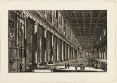 Sisäkuva S. Maria Maggioren basilikasta Rooman näkymistä tekijältä Giovanni-Battista Piranesi