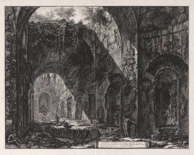 Hadrianuksen temppelin sisätilat, joiden sanotaan olevan Canopusista tekijältä Giovanni-Battista Piranesi