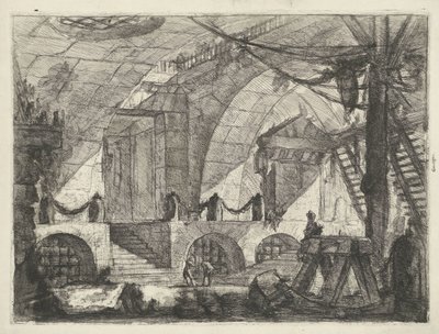 Kerker tapasi zaagbokin Kerkers (sarjan nimi) Capric Inventions by Carceri all Acqua Forte (sarjan nimi) tekijältä Giovanni Battista Piranesi