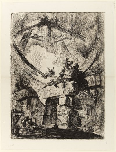 Keksintöjen vankilat, levy IX: Jättiläispyörä tekijältä Giovanni Battista Piranesi