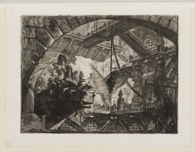 Vankeja ulkonevalla tasanteella tekijältä Giovanni Battista Piranesi