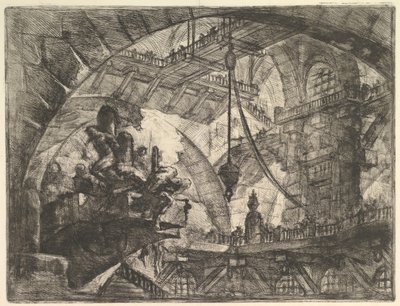 Prisoners on a Projecting Platform, Carceri dinvenzione Imaginary Prisons, ca. 1749-50. tekijältä Giovanni Battista Piranesi
