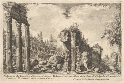 Überreste des Tempels von Kastor und Pollux von Giovanni Battista Piranesi