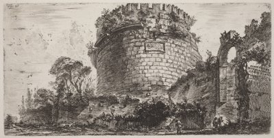 Metellan hautamuistomerkki, jota kutsutaan nimellä Capo di Bove tekijältä Giovanni Battista Piranesi