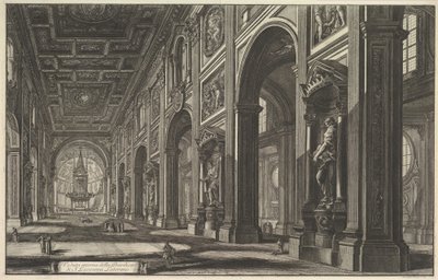 San Giovanni in Laterano, sisänäkymä, sarjasta "Vedute di Roma" (Näkymiä Roomasta) tekijältä Giovanni Battista Piranesi