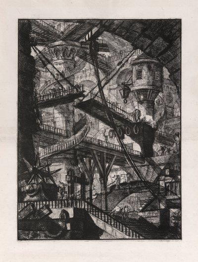 Drawbridge, levy 7, Carceri d tekijältä Giovanni-Battista Piranesi