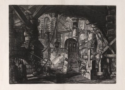 Laituri ketjuineen, levy 16, Carceri d tekijältä Giovanni Battista Piranesi