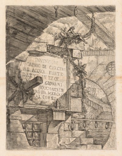 Vankilat: Otsikkosivu -- Vankilan sisätilat tekijältä Giovanni Battista Piranesi