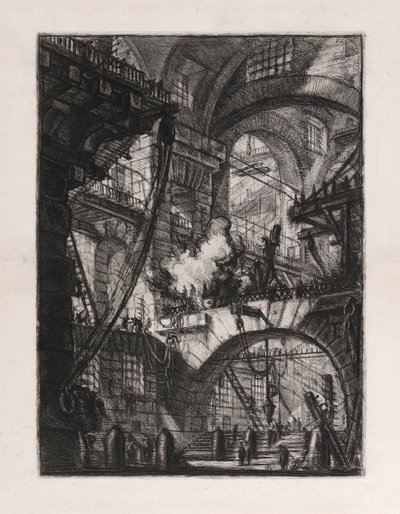 The Smoking Fire, levy 6, Carceri d tekijältä Giovanni-Battista Piranesi