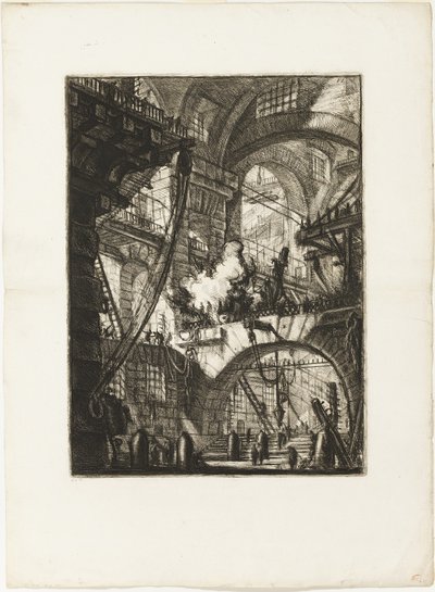 Smoking Fire, levy 6 Imaginary Prisonsista tekijältä Giovanni-Battista Piranesi