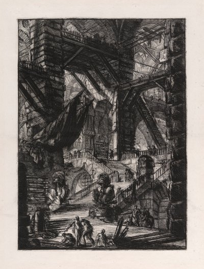 The Staircase with Trophy, kilpi 8, Carceri d tekijältä Giovanni Battista Piranesi