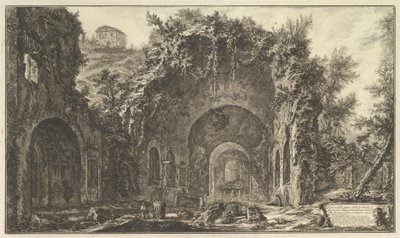 Niin kutsuttu Egerian luola (Näkymä Egerian lähteelle ja luolille Porta Capenan ulkopuolella) tekijältä Giovanni Battista Piranesi