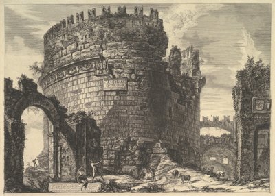 Caecilia Metellan hauta, Views of Rome Roman Viewsista, n. 1762. tekijältä Giovanni Battista Piranesi