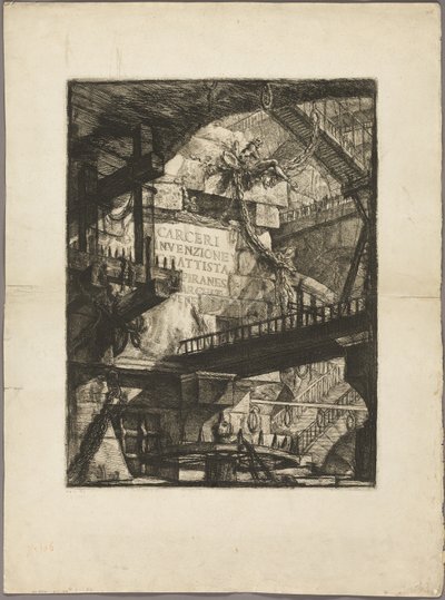 Otsikkosivu kuvitteellisista vankiloista tekijältä Giovanni-Battista Piranesi