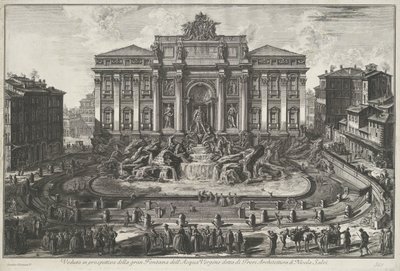 Trevifontein te Rooma Perspektiivinäkymä suureen Fontana dell