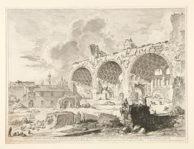 Näkymä Neron ruokasalin jäännöksille tekijältä Giovanni Battista Piranesi