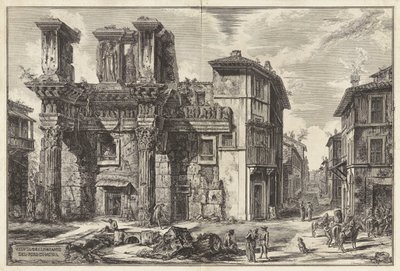 Näkymä Nervan foorumin jäännöksille, Vedute di Romasta (näkymät Roomaan) tekijältä Giovanni-Battista Piranesi