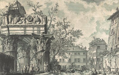 Näkymä Ukkosen Jupiterin temppelistä, 1740-60-luvut. tekijältä Giovanni Battista Piranesi