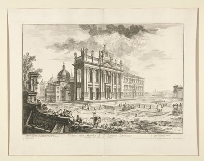 Näkymä S. Giovanni Lateranon basilikalle Rooman näkymistä tekijältä Giovanni-Battista Piranesi