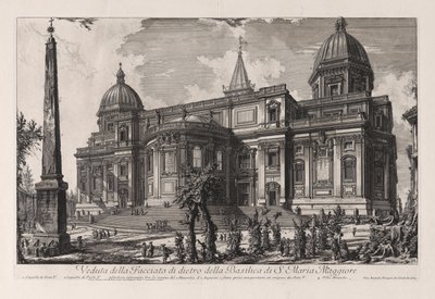 Näkymä Santa Maria Maggioren basilikan takajulkisivusta, sarjasta Näkymiä Roomasta tekijältä Giovanni Battista Piranesi