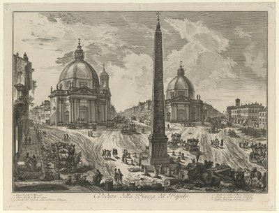 Näkymä Piazza del Popololle tekijältä Giovanni Battista Piranesi