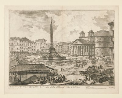 Näkymä Piazza della Rotondalle Rooman näkymistä tekijältä Giovanni-Battista Piranesi