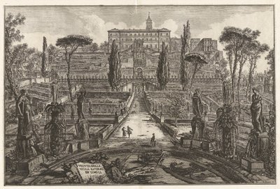 Näkymä Villa Estense Tivolissa (näkymä Villa d tekijältä Giovanni-Battista Piranesi