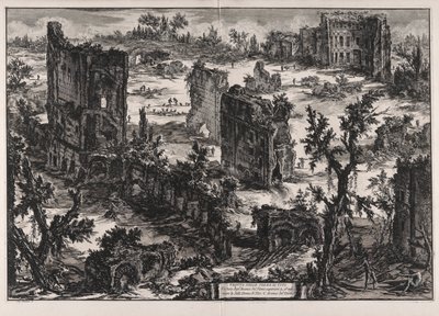 Veduta delle Terme di Tito (näkymä Tituksen kylpylöille), Vedute di Romasta (Näkymät Roomaan) tekijältä Giovanni-Battista Piranesi