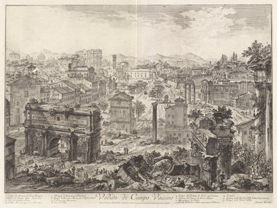 Veduta di Campo Vaccino (näkymä Campo Vaccinolle [Forum Romanum, Capitoline-kukkulasta]), Vedute di Romasta (näkymät Roomaan) tekijältä Giovanni-Battista Piranesi