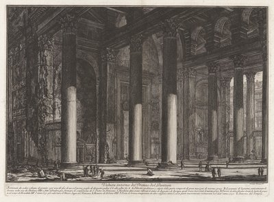 Sisäkuva Pantheonin Pronaoksesta, Vedute di Romasta (näkymät Roomaan) tekijältä Giovanni-Battista Piranesi