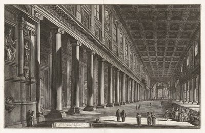 Sisänäkymä Santa Maria Maggioren basilikaan, Vedute di Romasta (näkymät Roomaan) tekijältä Giovanni-Battista Piranesi