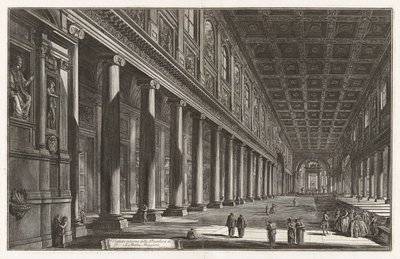 Santa Maria Maggioren basilikan sisänäkymä, sarjasta "Näkymiä Roomasta" tekijältä Giovanni Battista Piranesi