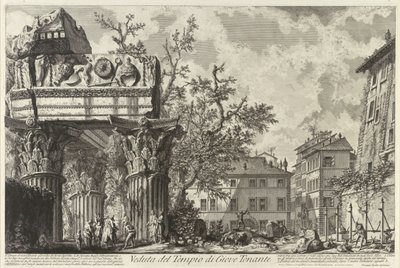 Veduta Jupiter Tonansin temppelin kanssa, n. 1755 tekijältä Giovanni Battista Piranesi