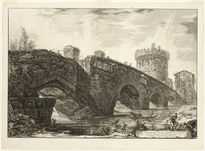 Näkymä Ponte Luganoon Aniolla, Rooman näkymistä tekijältä Giovanni-Battista Piranesi