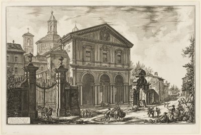 Näkymä San Sebastiano fuori delle mura -basilikalle [St. Sebastian muurien ulkopuolella] Appian Waylla, Rooman näkymistä tekijältä Giovanni Battista Piranesi