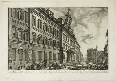 Näkymä Palazzo di Montecitoriolle Rooman näkymistä tekijältä Giovanni Battista Piranesi