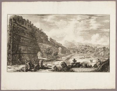 Näkymä preetoriaanilinnoituksen [Poecile] jäänteistä, Hadrianuksen huvila, Tivoli, alkaen Views of Rome (Näkymiä Roomasta). tekijältä Giovanni-Battista Piranesi