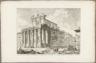 Näkymä Antoninuksen ja Faustinan temppelille Forum Romanumissa, Näkymät Roomaan tekijältä Giovanni Battista Piranesi