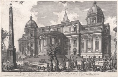 Näkymä S. Maria Maggioren basilikan takasisäänkäynnistä, n. 1760-1778 (etsaus) tekijältä Giovanni Battista Piranesi