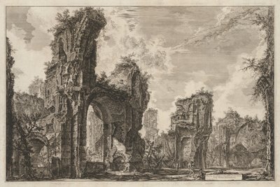 Näkymät Roomaan: Siston rauniot tai molemmat Antoninian kylpylän suuresta salista, 1765. tekijältä Giovanni Battista Piranesi