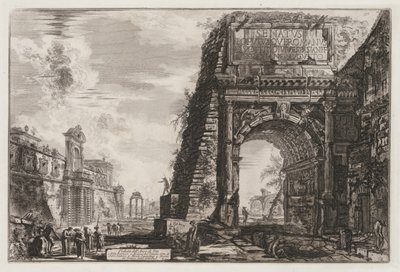 Näkymät Roomaan: Kaari tai Titus tekijältä Giovanni-Battista Piranesi
