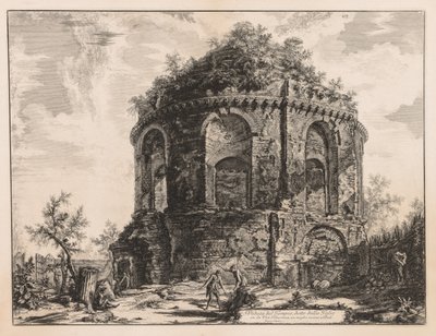 Näkymät Roomaan: Niin kutsuttu Tempio della Tosse, lähellä Tivolia, 1763. tekijältä Giovanni Battista Piranesi
