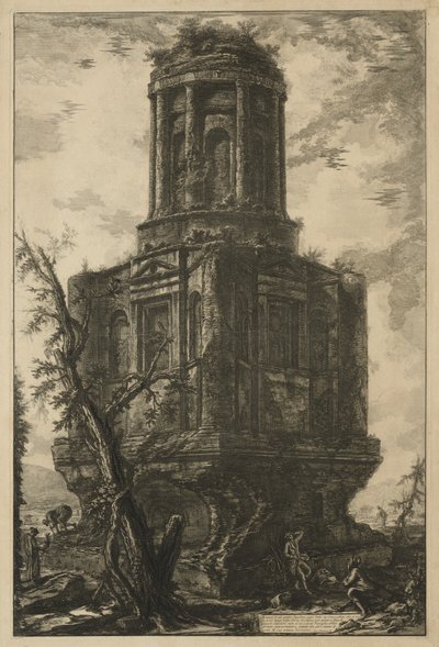 Näkymät Roomaan: Hauta, nimeltään La Connocchia tekijältä Giovanni Battista Piranesi