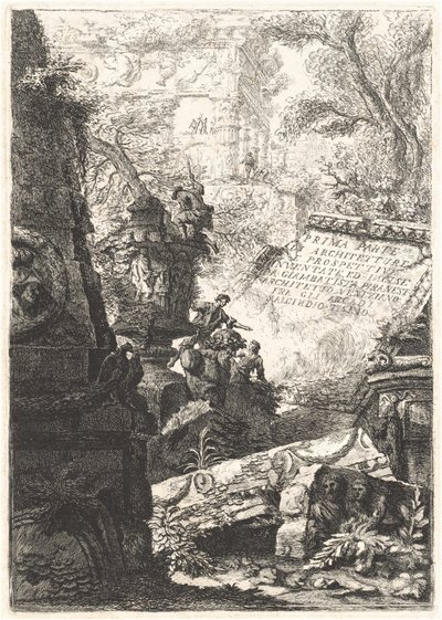 Ensimmäinen osa; Groteskit; Vankilat; Kaikki näkymät ...; Octavian Augustuksen palkinnot tekijältä Giovanni Battista Piranesi and Francesco Piranesi