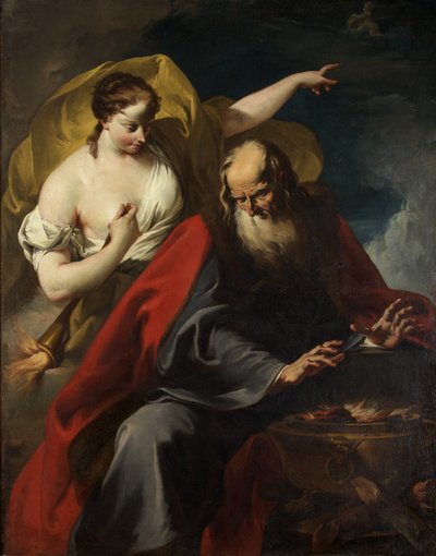 Talven ja kesän allegoria, n. 1720 (öljy kankaalle) tekijältä Giovanni Battista Pittoni