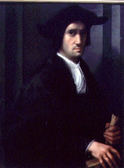 Miehen muotokuva (paneeli) tekijältä Giovanni Battista Rosso Fiorentino