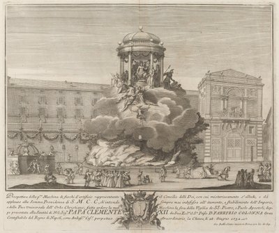 Jumalten neuvosto "Chinea" -festivaalille tekijältä Giovanni Battista Sintes probably after Nicola Michetti