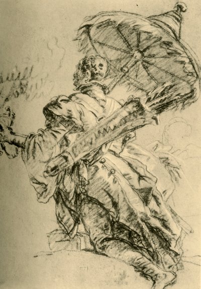 Moor värinä ja aurinkovarjo, 1752, 1928. tekijältä Giovanni Battista Tiepolo